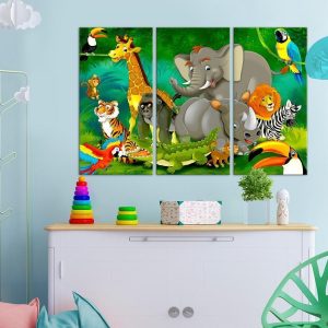 Schilderij – Colourful Safari (3 Parts)